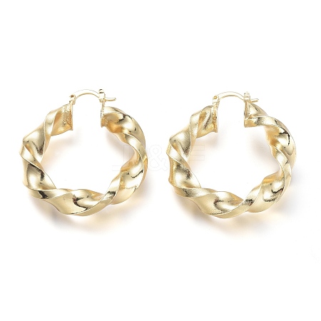 Brass Hoop Earrings EJEW-P264-A11-G-1