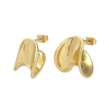 Ion Plating(IP) 304 Stainless Steel Stud Earrings for Women EJEW-K281-29G-1