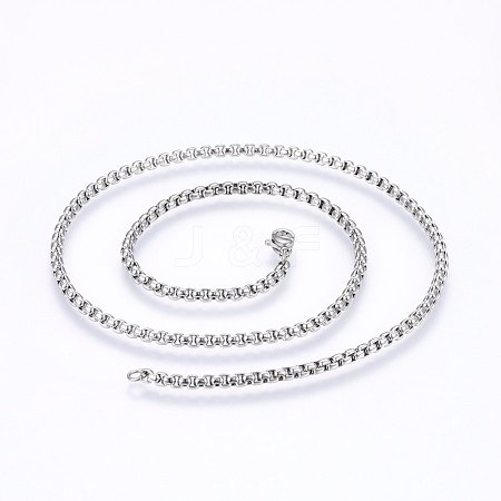 304 Stainless Steel Box Chain Necklaces NJEW-F227-09P-05-1