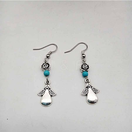 Bohemian Tassel Synthetic Turquoise & Alloy Dangle Earrings for Women RC4749-12-1