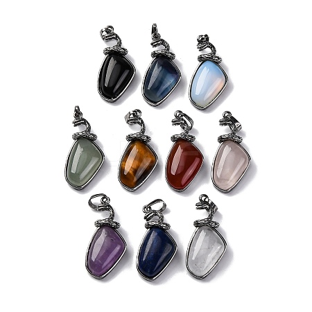 Natural & Synthetic Mixed Gemstone Pendants G-K338-42AS-1