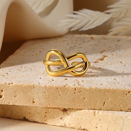 304 Stainless Steel Open Cuff Rings for Women RJEW-U060-01G-G-1