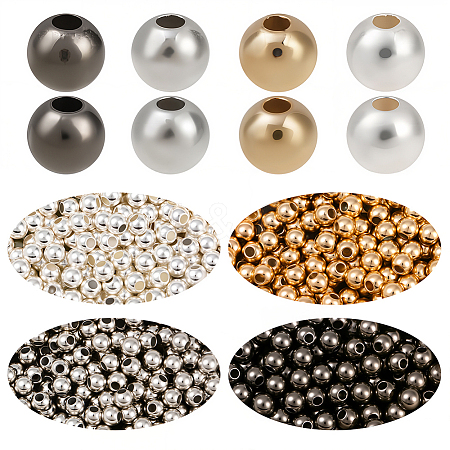 2400Pcs 4 Colors Round CCB Plastic Spacer Beads CCB-PA0001-05C-1