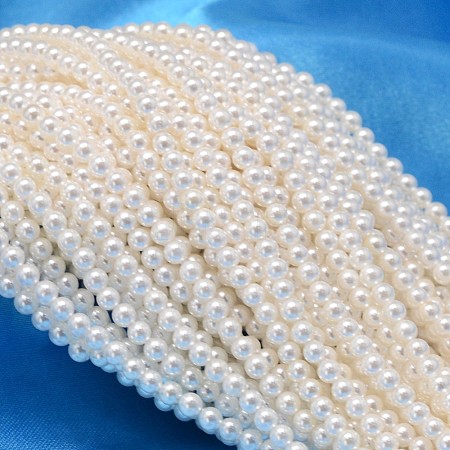 Round Shell Pearl Bead Strands BSHE-L011-2.5mm-A013-1