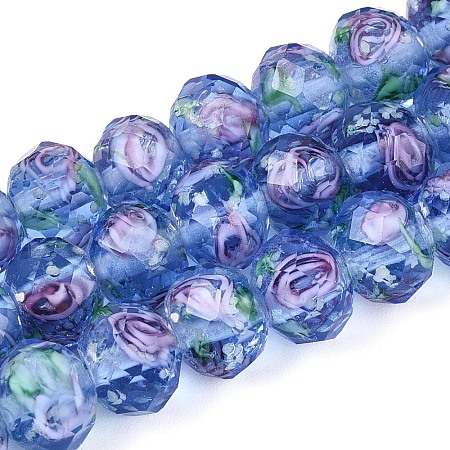 Handmade Luminous Lampwork Beads Strands LAMP-N037-01D-1
