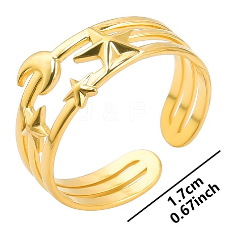 Stainless Steel Star Moon Couple Rings AK5692-2-1