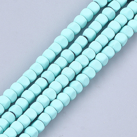 Spray Painted Non-magnetic Synthetic Hematite Beads Strands G-T116-14-08-1