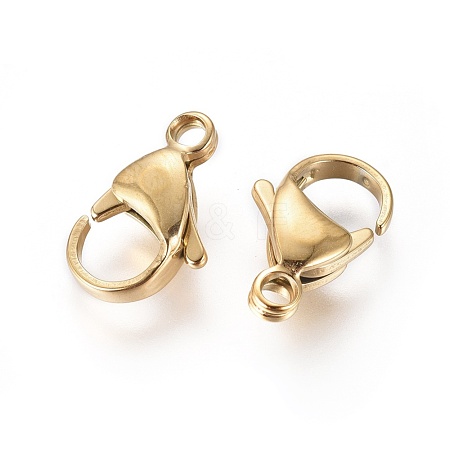 Ion Plating(IP) 304 Stainless Steel Lobster Claw Clasps X-STAS-F094-04C-1