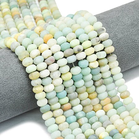 Natural Flower Amazonite Beads Strands G-P575-A10-8x5mm-01-1