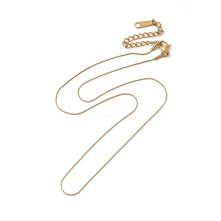 Ion Plating(IP) 304 Stainless Steel Boston Link Chain Necklace for Women X-NJEW-G097-03G-1