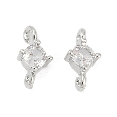 Brass Clear Cubic Zirconia Connector Charms LS-KK-Z094-10P-1