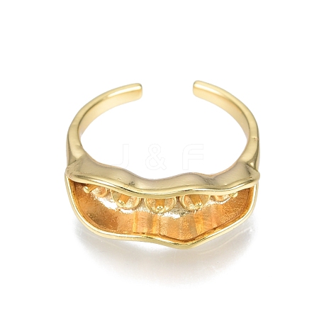 Brass Bean Pod Open Cuff Finger Ring Settings KK-N231-325-1