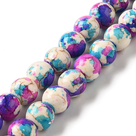 Synthetic Turquoise Dyed Beads Strands G-E594-24I-1