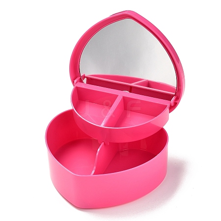 Heart Plastic Jewelry Boxes OBOX-F006-09D-1