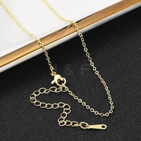 Brass Cable Chain Necklaces for Women NJEW-G084-19G-1