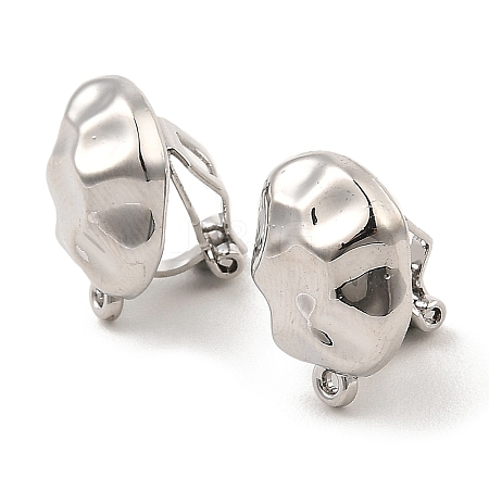 Alloy Clip-on Earring Findings FIND-L015-008P-1