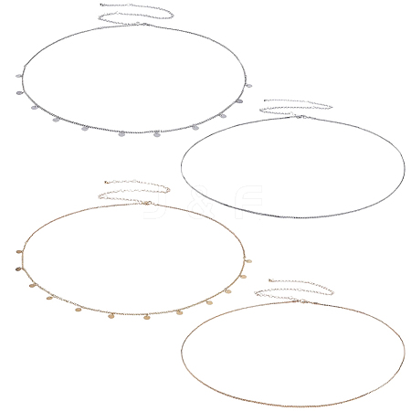 2 Sets 2 Colors Iron Waist Body Chain AJEW-GF0011-04-1