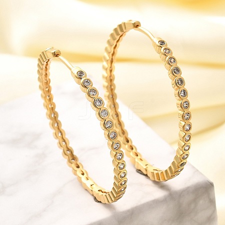 Rack Plating Brass Micro Pave Clear Cubic Zirconia Hoop Earrings for Women EJEW-C125-17B-G-1