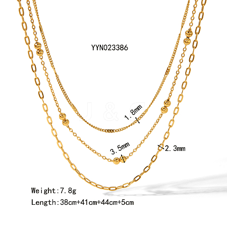 304 Stainless Steel Multi-Layer Necklace for Women WC3328-1
