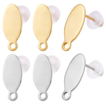 32Pcs 2 Colors 304 Stainless Steel Stud Earring Findings STAS-BBC0008-92-1