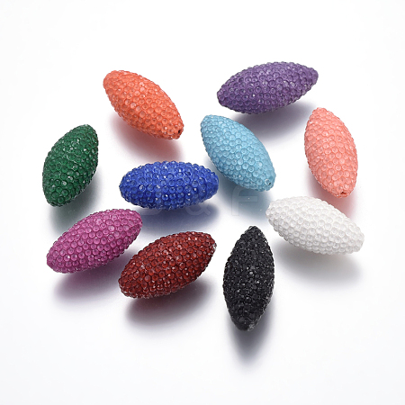 Polymer Clay Rhinestone Beads RB-L033-02-1
