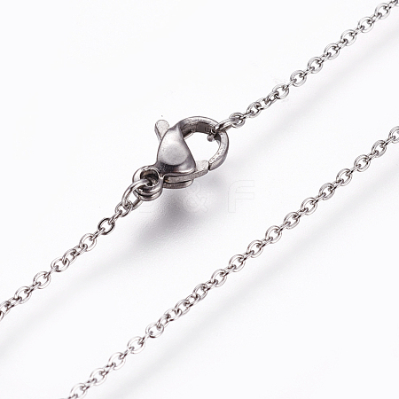 Non-Tarnish 304 Stainless Steel Cable Chain Necklaces NJEW-L160-009P-1