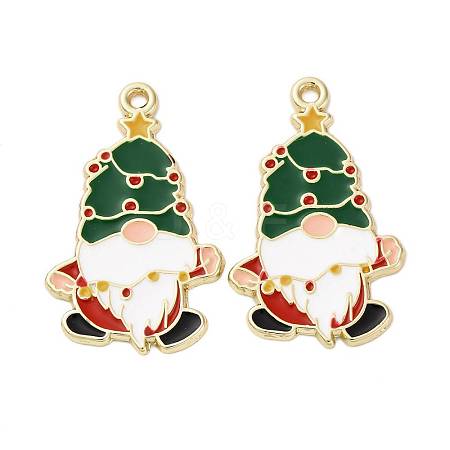 Christmas Alloy Enamel Pendants ENAM-V002-02J-G-1