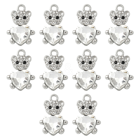 10Pcs Alloy Glass Pendants GLAA-YW0005-41P-01-1