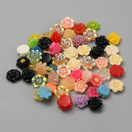 50Pcs Resin Cabochons RESI-TAC0002-80A-1
