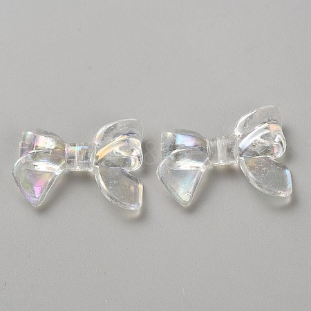 UV Plating Iridescent Transparent AB Color Plated Acrylic Beads LS-TACR-WH0029-01H-1