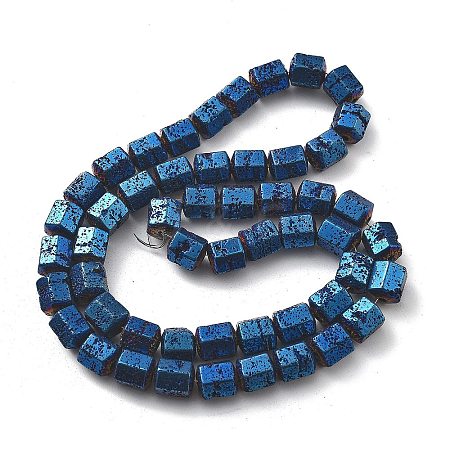Electroplated Natural Lava Rock Beads Strands G-A251-A01-01J-1