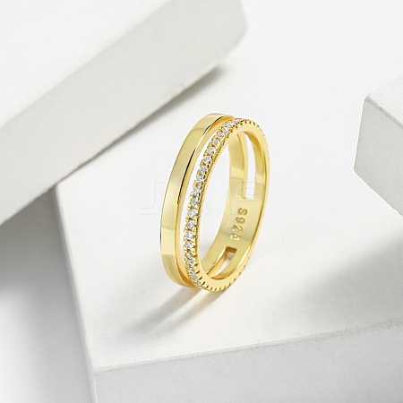 Simple Style 925 Sterling Silver Micro Pave Clear Cubic Zirconia Finger Rings WG5B003-04-1