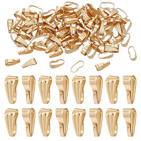 150Pcs 304 Stainless Steel Snap on Bails STAS-ME0002-39-1