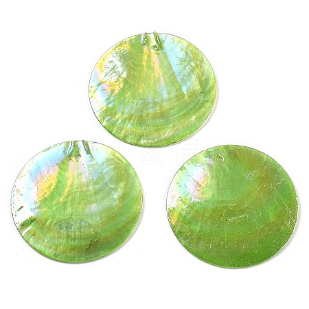 Spray Painted Natural Capiz Shell Pendants SSHEL-Z002-01A-1