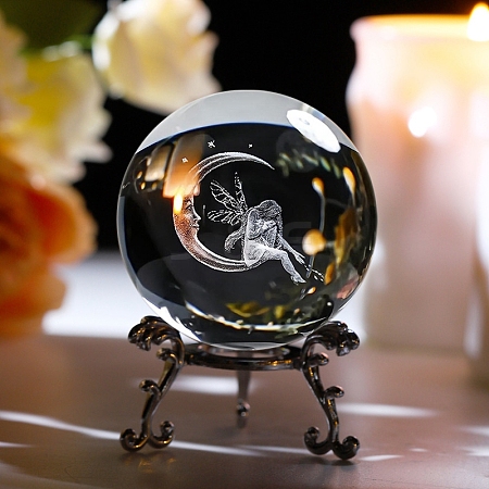 Inner Carving Glass Crystal Ball Diaplay Decoration PW-WG62740-01-1