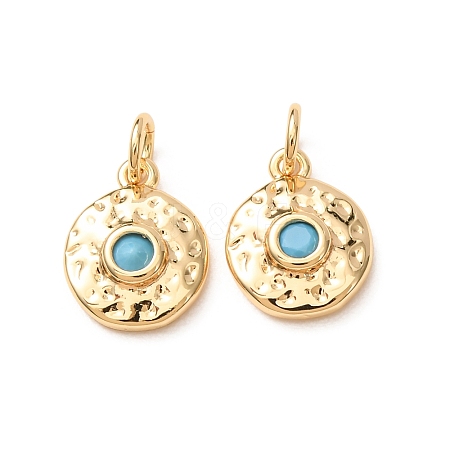Brass Micro Pave Cubic Zirconia Charms CU-K002-41G-D-1