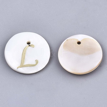 Natural Freshwater Shell Pendants SHEL-N027-04L-1