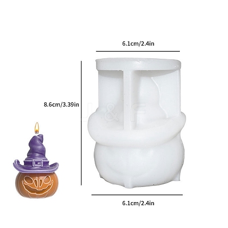 Halloween Hat Evil Pumpkin Aromatherapy Candle Silicone Mold PW-WG8B2BA-03-1