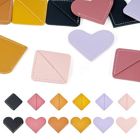 12Pcs 2 Styles Imitation Leather Book Corner Protectors AJEW-TA0001-99-1