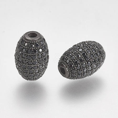 Brass Micro Pave Cubic Zirconia Beads ZIRC-G132-26B-1