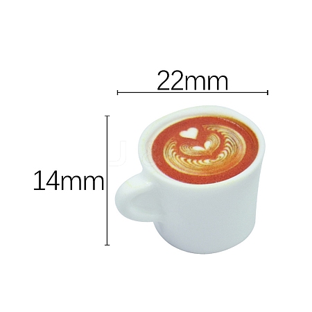 Resin Miniature Coffee Cup Ornaments PW-WG14105-04-1