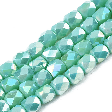 Electroplate Glass Beads Strands X-EGLA-N002-13-A07-1