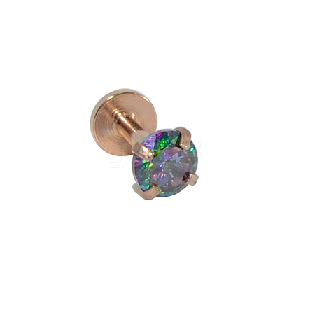 304 Stainless Steel Colorful Synthetic Opal Threadless Labrets For Women Men WGF4990-50-1