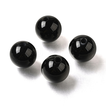 (Defective Closeout Sale: Damaged Hole Edge) Natural Black Onyx(Dyed & Heated) Beads G-XCP0001-22-1