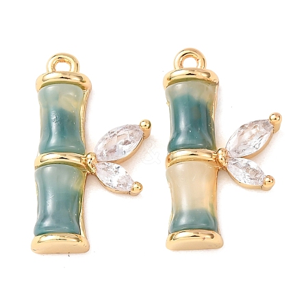 Brass Micro Pave Cubic Zirconia Pendants KK-A284-09G-1