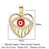 3Pcs Brass Micro Pave Cubic Zirconia Pendants ZIRC-OY001-56-2