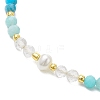 Adjustable Natural Amazonite & Quartz Crystal & Apatite Braided Bead Bracelets for Women BJEW-JB11619-05-3