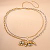 Alloy Round Beaded Tassel Double Layer Waist Belly Chains for Women FS-WGA8D7B-01-3