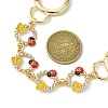 Spring Butterfly Ladybud Alloy Red & Yellow Enamel Link Bag Extender Chains AJEW-BA00143-4