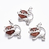 Synthetic Goldstone Kitten Pendants G-J386-C13-1